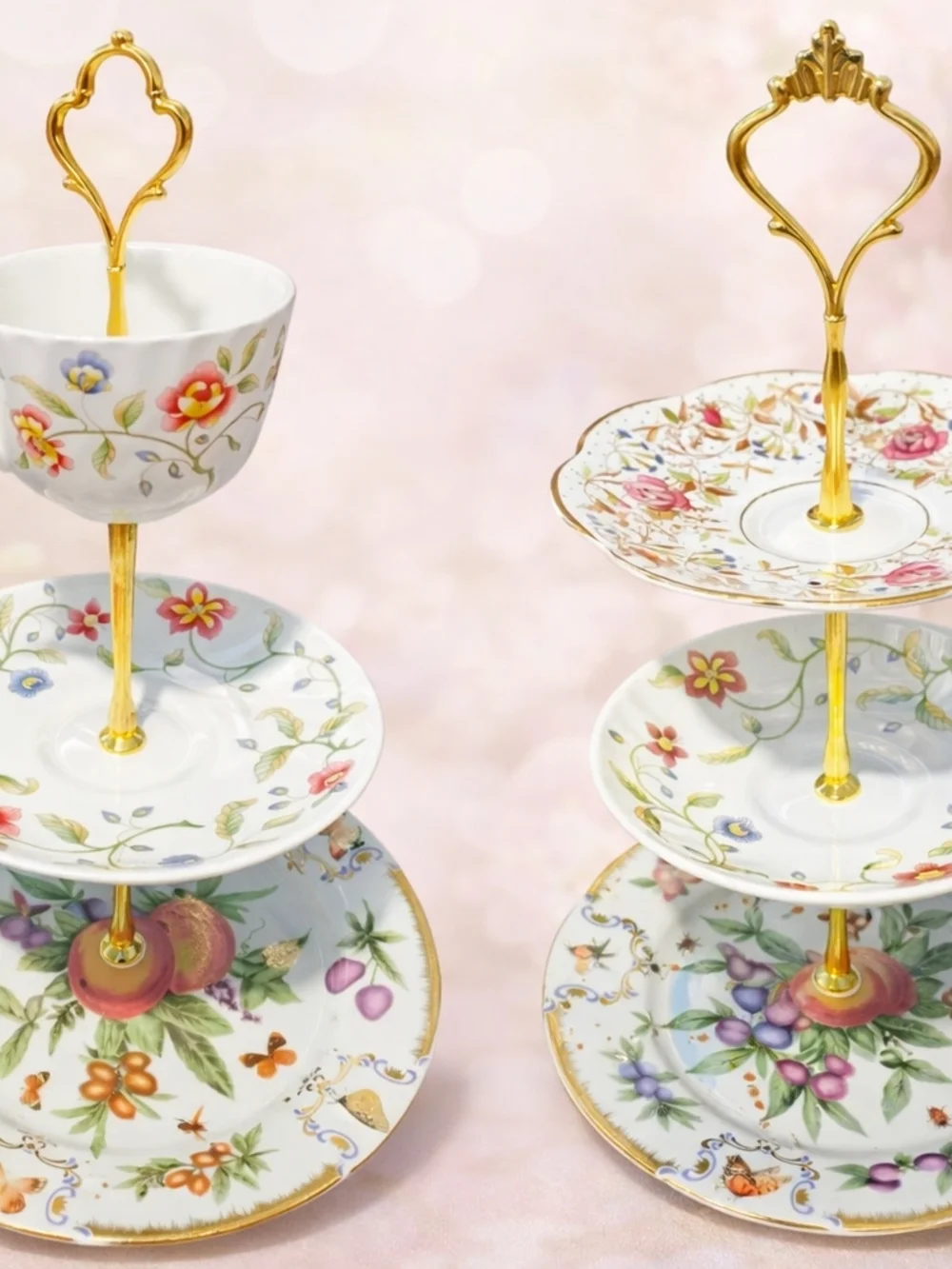 Vintage Floral Tiered Tray - Picture 4 of 4